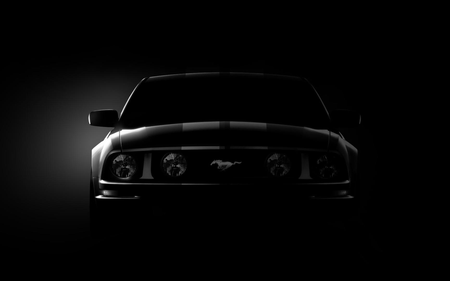 1728x1080 Black Mustang Wallpaper