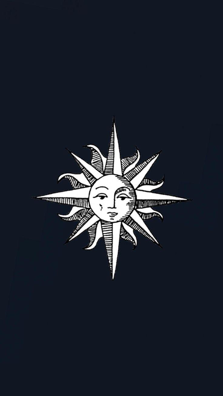 736x1308 Moon&Sun mixed wallpaper. made by Laurette. instagram: #iphonewallpapervintage. iPhone wallpaper moon, Wallpaper iphone boho, Sun illustration