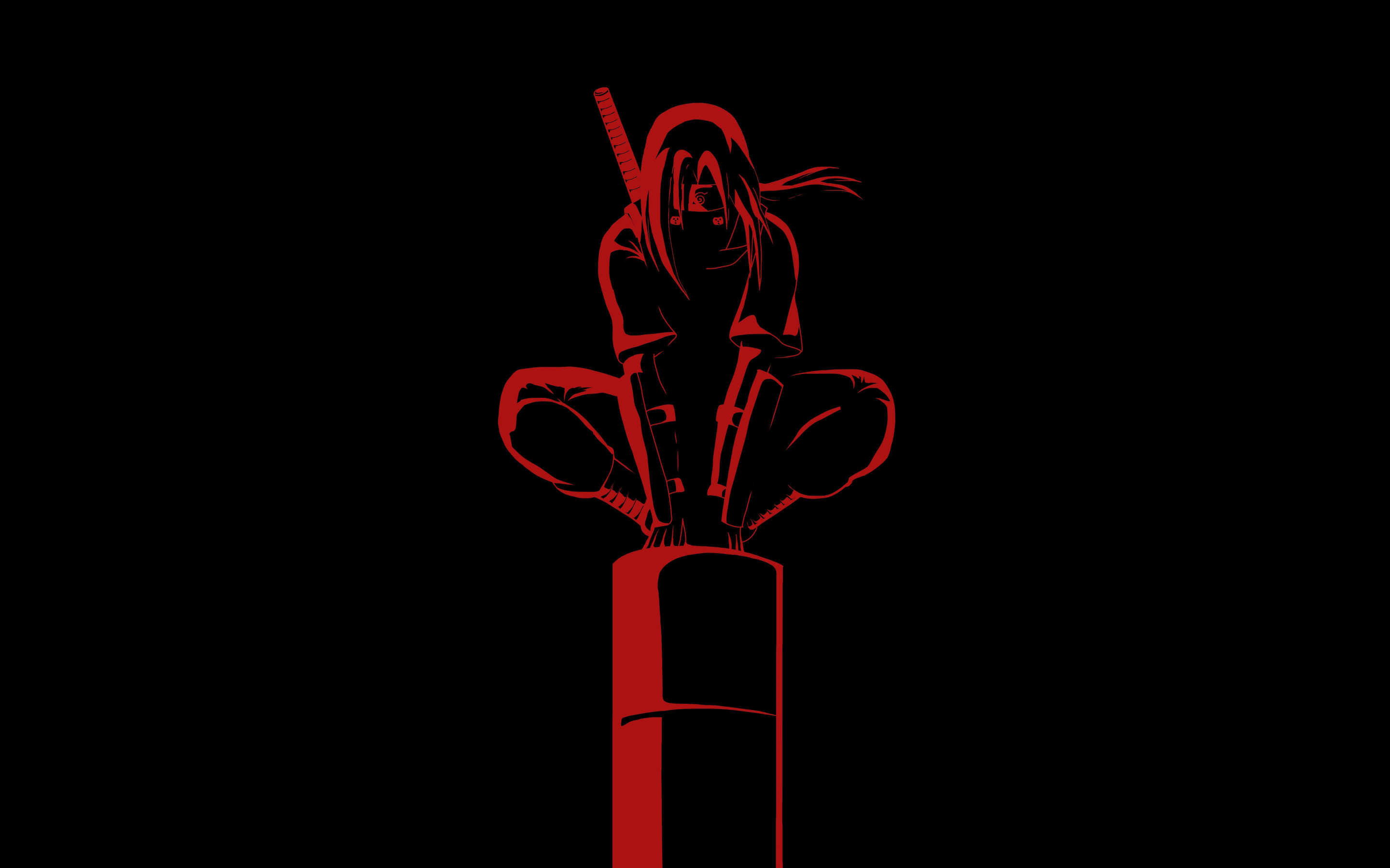 2880x1800 Itachi Uchiha Wallpaper 4K, Naruto, AMOLED, Black Dark