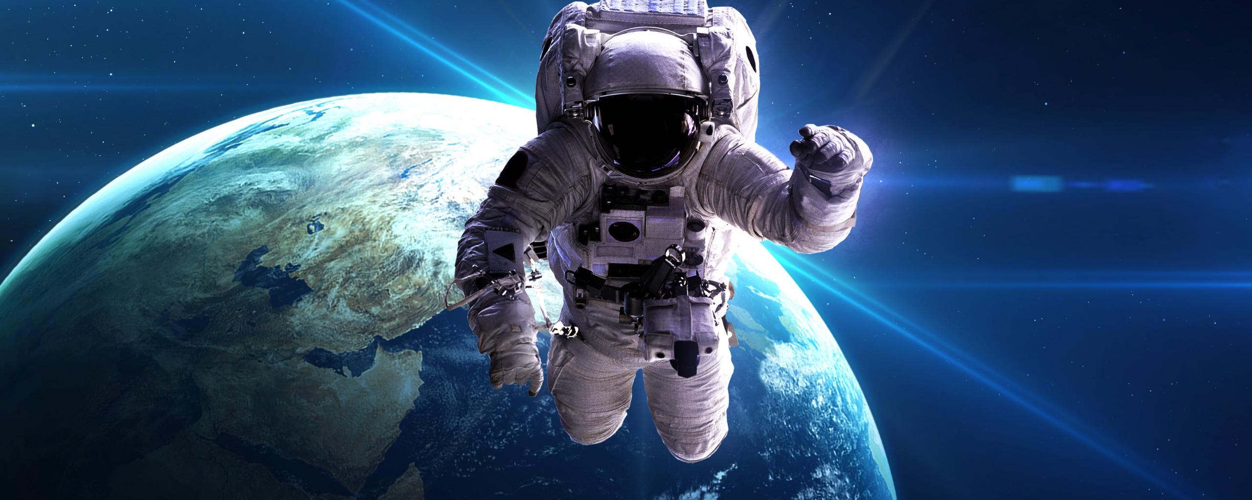 2560x1024 Desktop Wallpaper Astronaut, Space, Earth, Planet, HD Image, Picture, Background, F4cede