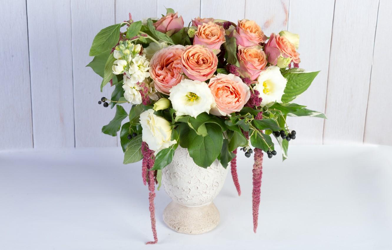 1332x850 Wallpaper roses, bouquet, eustoma, gillyflower, amaranth image for desktop, section цветы