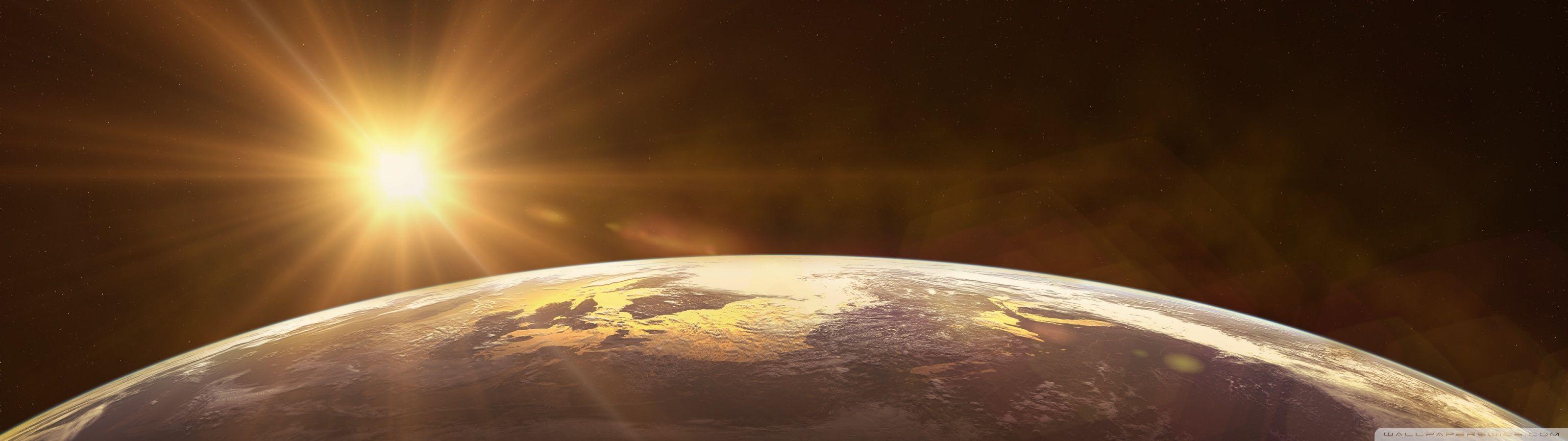 3200x900 Red Space Dual Monitors HD desktop wallpaper Widescreen High