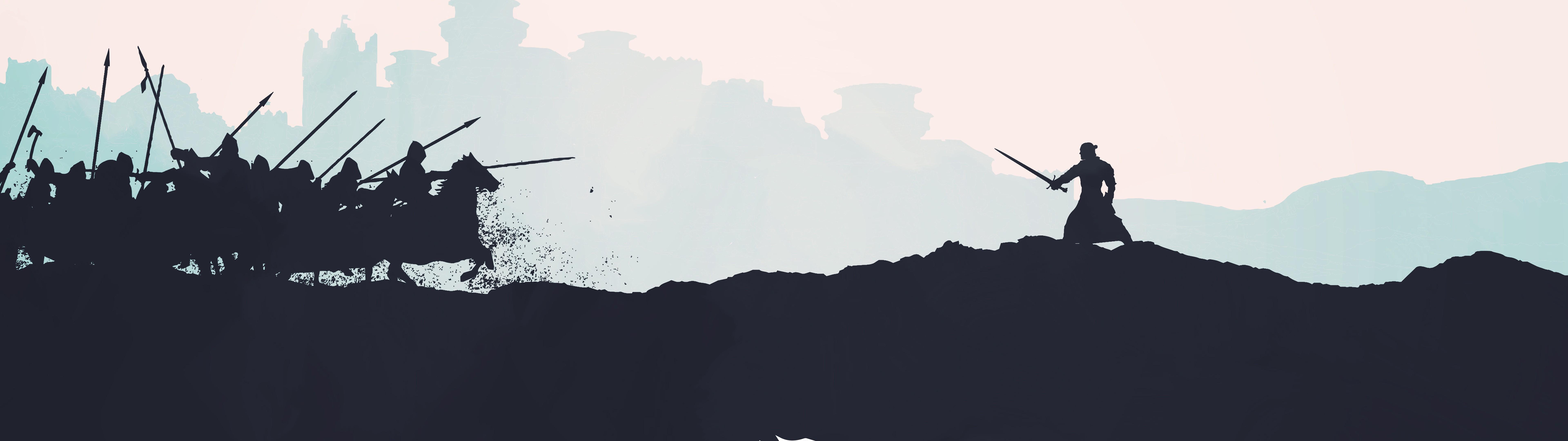 7680x2160 Game Of Thrones, Stark, Logo, Minimalist, 8k, Pro Wallpaper Minimalist