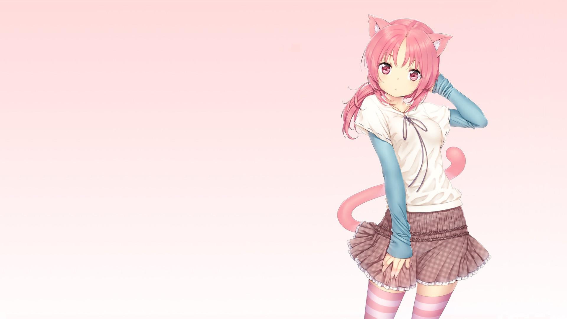Anime Girls  anime girlkawaii cute cat ears nekopink hair  umbrella  Facebook