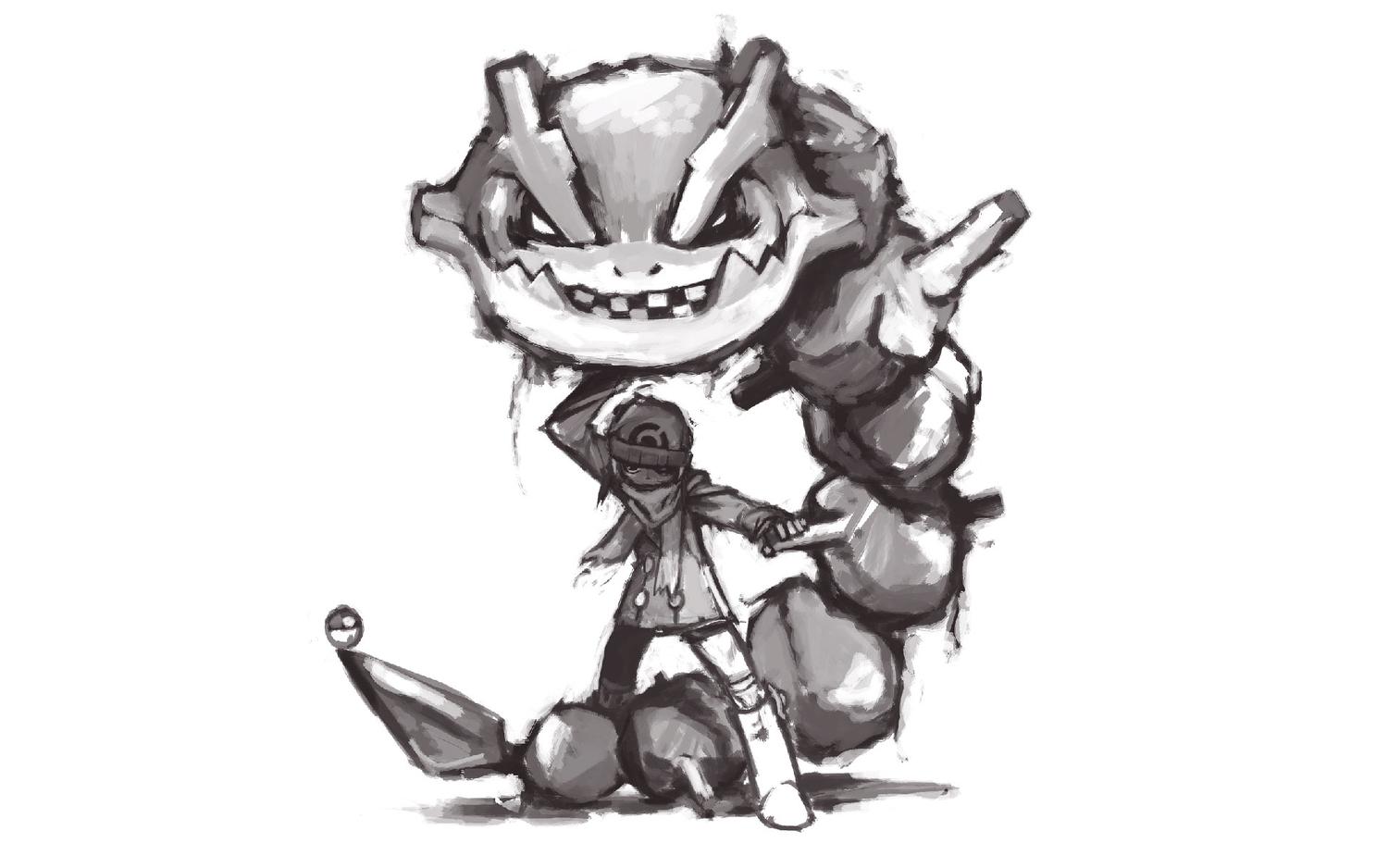 1500x938 boots gianoa hat hikari (pokemon) monochrome pokemon scarf steelix. konachan.com.com Anime Wallpaper