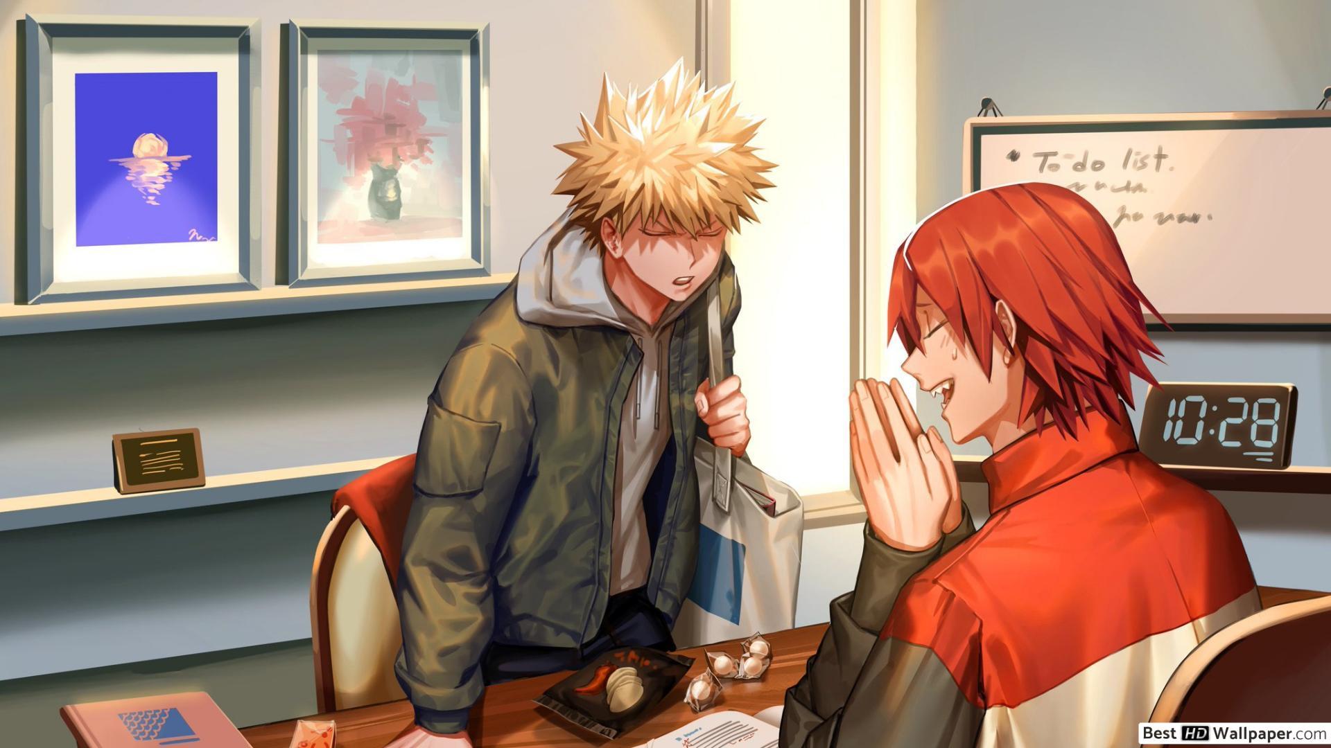 1920x1080 Katsuki Bakugo & Eijiro Kirishima (Office Work) HD wallpaper download