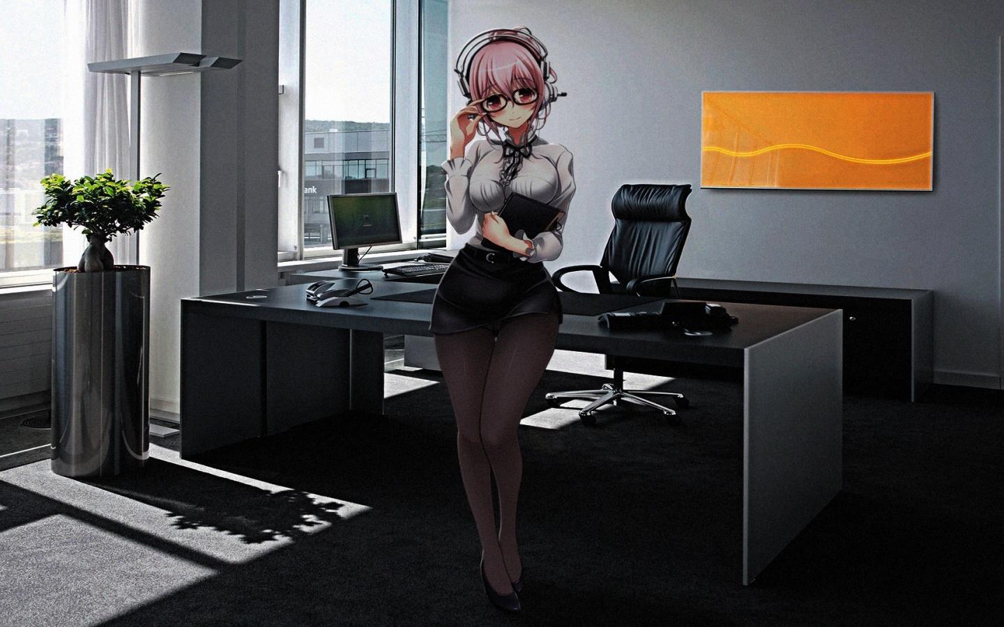1440x900 Desktop Wallpaper Super Sonico, Anime, Anime Girl, Office, HD Image, Picture, Background, 892f29
