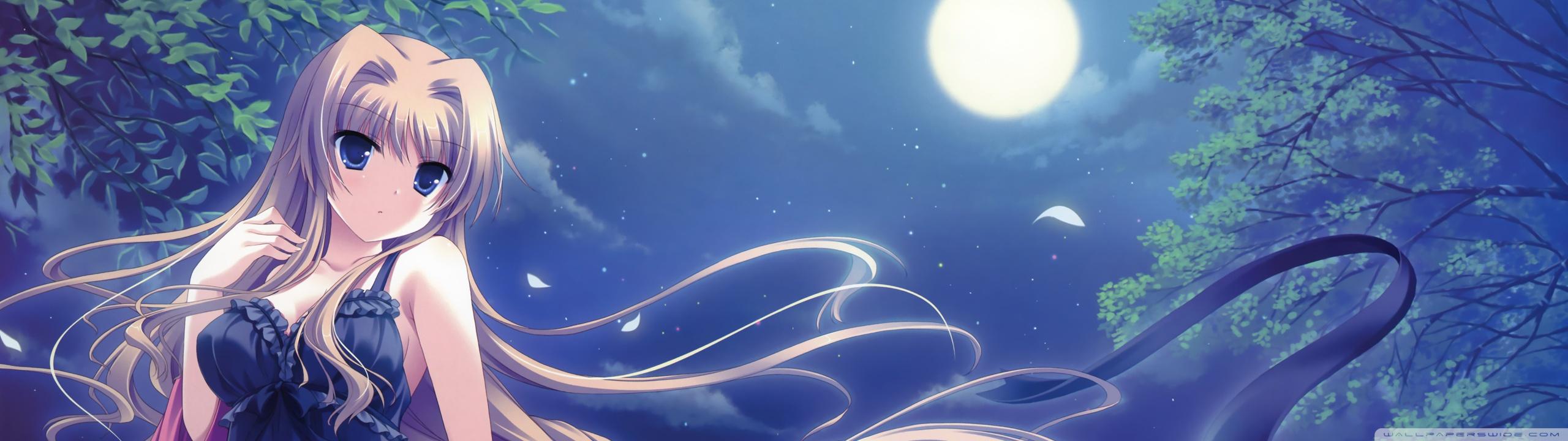 2560x720 Anime Girl Dual Screen