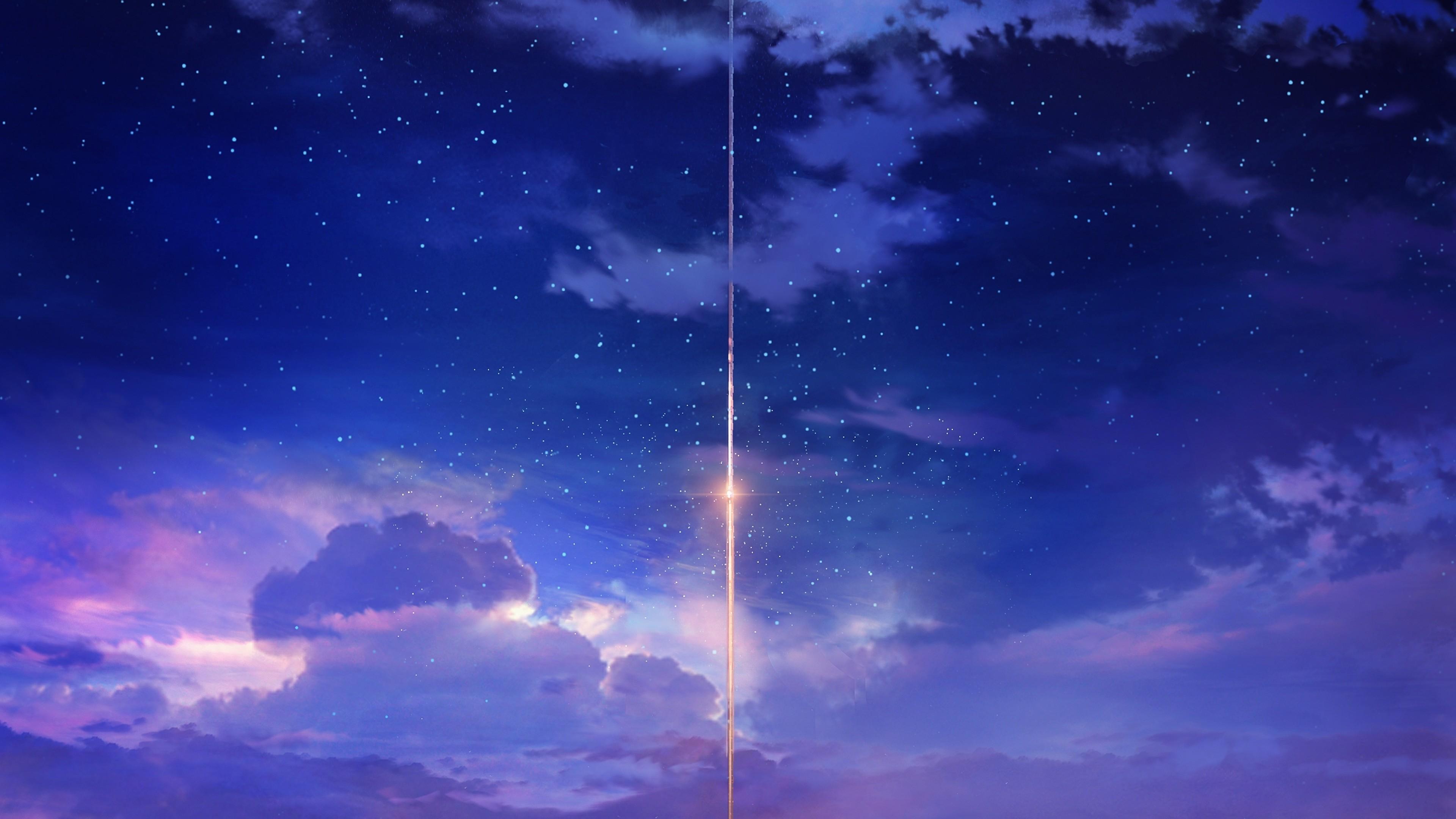 3840x2160 Download 3840x2160 Anime Landscape, Sunset, Anime Girl, Starry Sky, Bicycle Wallpaper for UHD TV