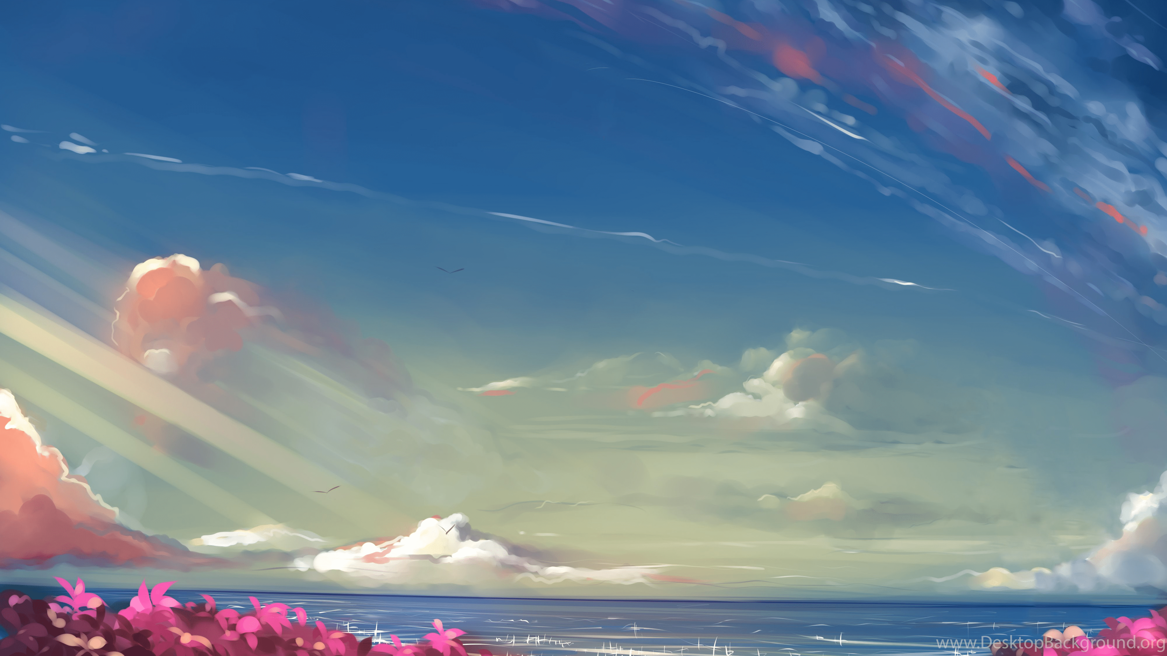 3840x2160 Anime, Landscape, Sky Wallpaper HD Desktop Background