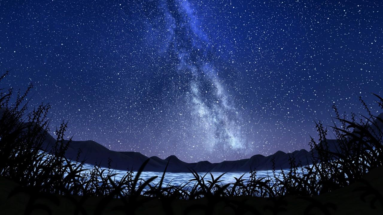 1280x720 Milky way Starry Sky Landscape K Wallpaper 3D Models. Free