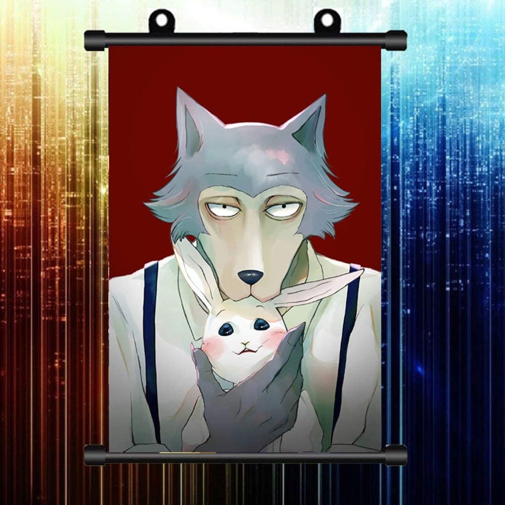 1000x1000 KaiWenLi BEASTARS Series Legosi Holding The Haru Pattern Anime Hanging Picture Art Cartoon Painting Home Decoration Painting Poster Scroll Painting Bedroom Wallpaper (Size : 6090cm): Home & Kitchen