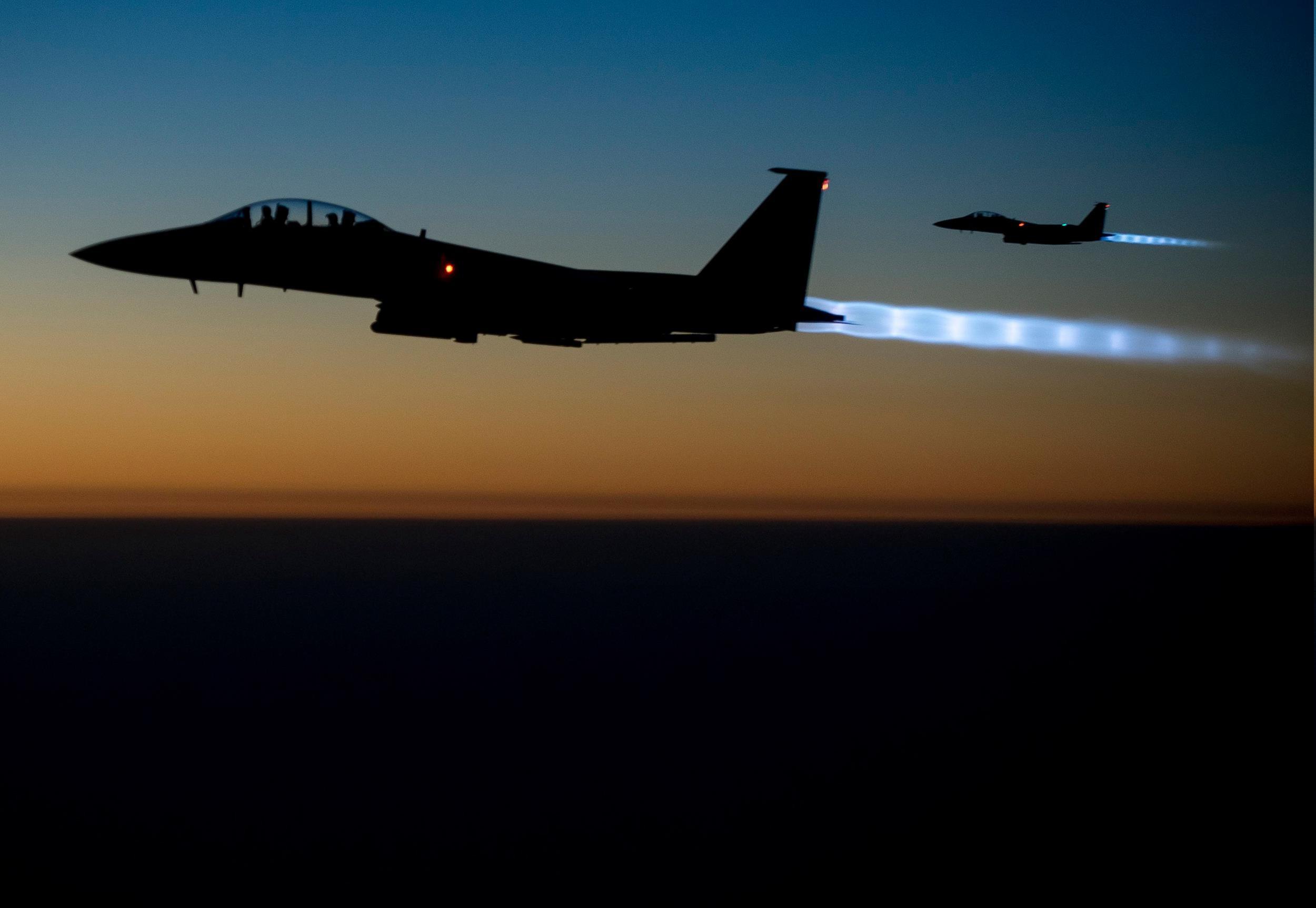 2500x1726 aircraft, Jet Fighter, Silhouette, Night, Military Aircraft, F 15 Eagle Wallpaper HD / Desktop and Mobile Background