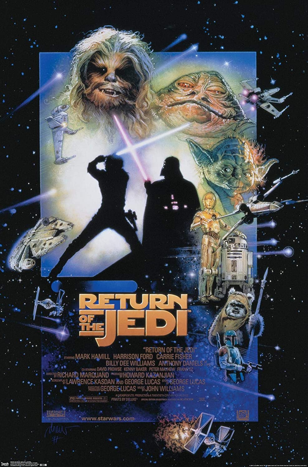 988x1500 Trends International 24X36 Star Wars: Return of The Jedi Sheet Wall Poster, 24 x Premium Unframed Version: Posters & Prints