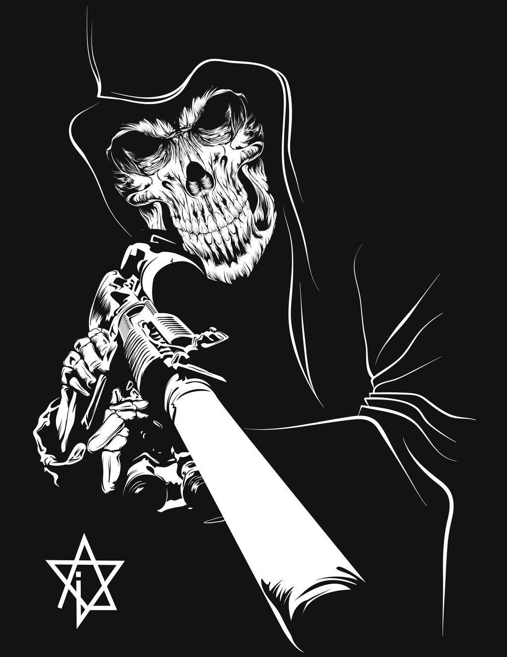 1024x1325 grim sniper. Skull art, Skull art wallpaper, Album art design