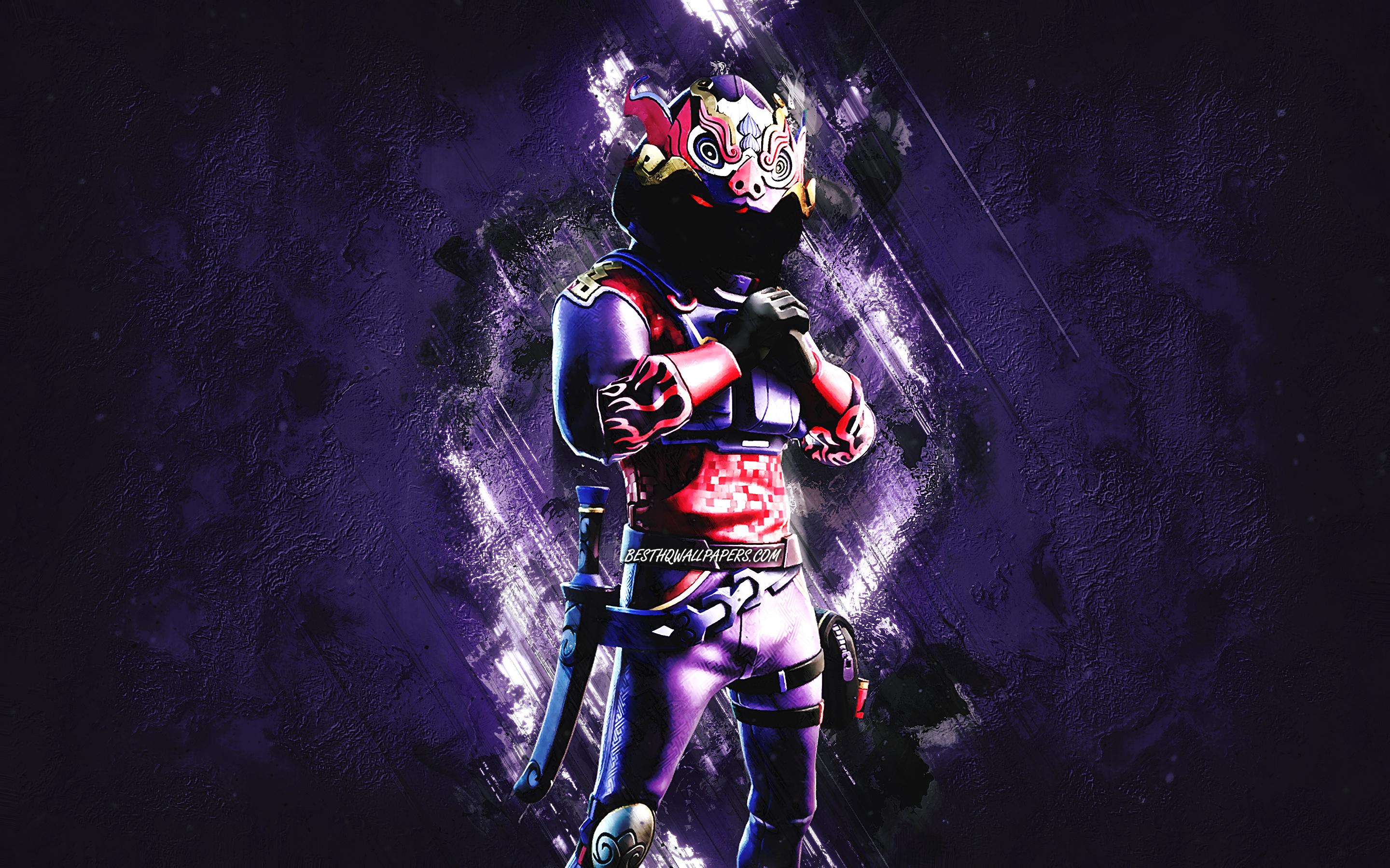 2880x1800 Download wallpaper Fortnite Smoke Dragon Skin, Fortnite, main characters, purple stone background, Smoke Dragon, Fortnite skins, Smoke Dragon Skin, Smoke Dragon Fortnite, Fortnite characters for desktop with resolution 2880x1800. High Quality HD