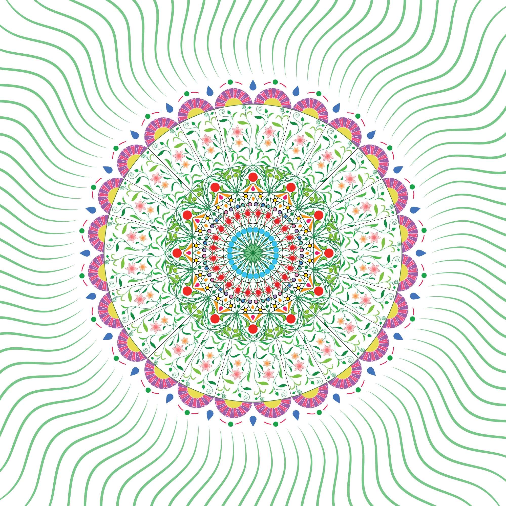 2000x2000 mandala HD wallpaper, background