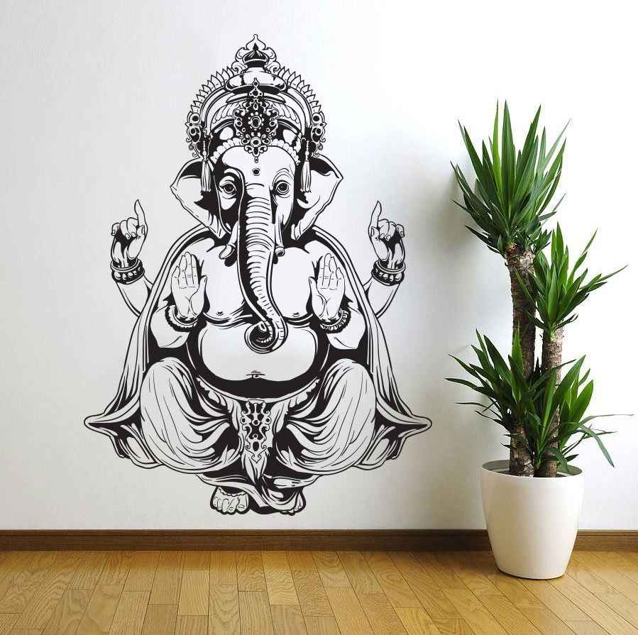 899x895 Removable Watrproof wallpaper Vinyl wall Sticker Art Decor Wall Decal Ganesh Buddha Elephant Om Yoga Hindu Mandala D183. vinyl wall stickers. decorative wall decalwall sticker