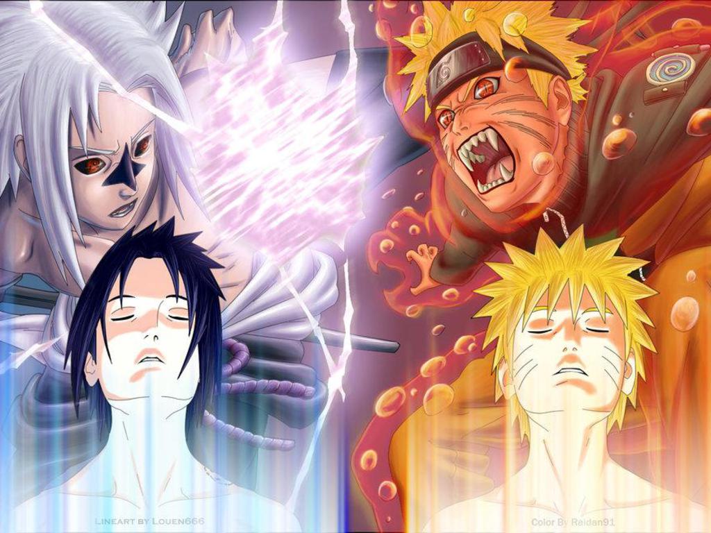 1024x768 Naruto vs sasuke wallpaper