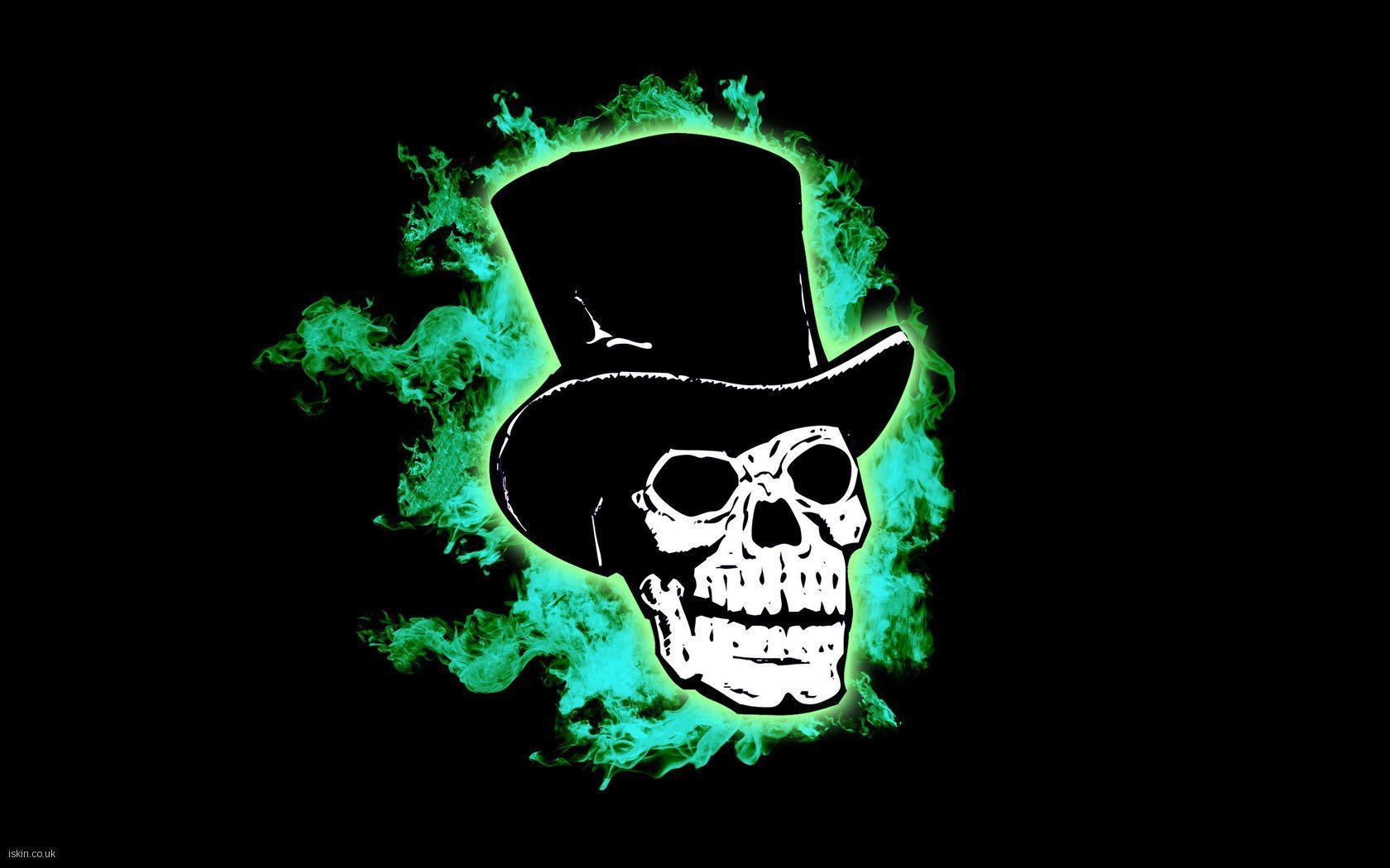 1680x1050 Flaming Skull Desktop Wallpaper. iskin.co.uk