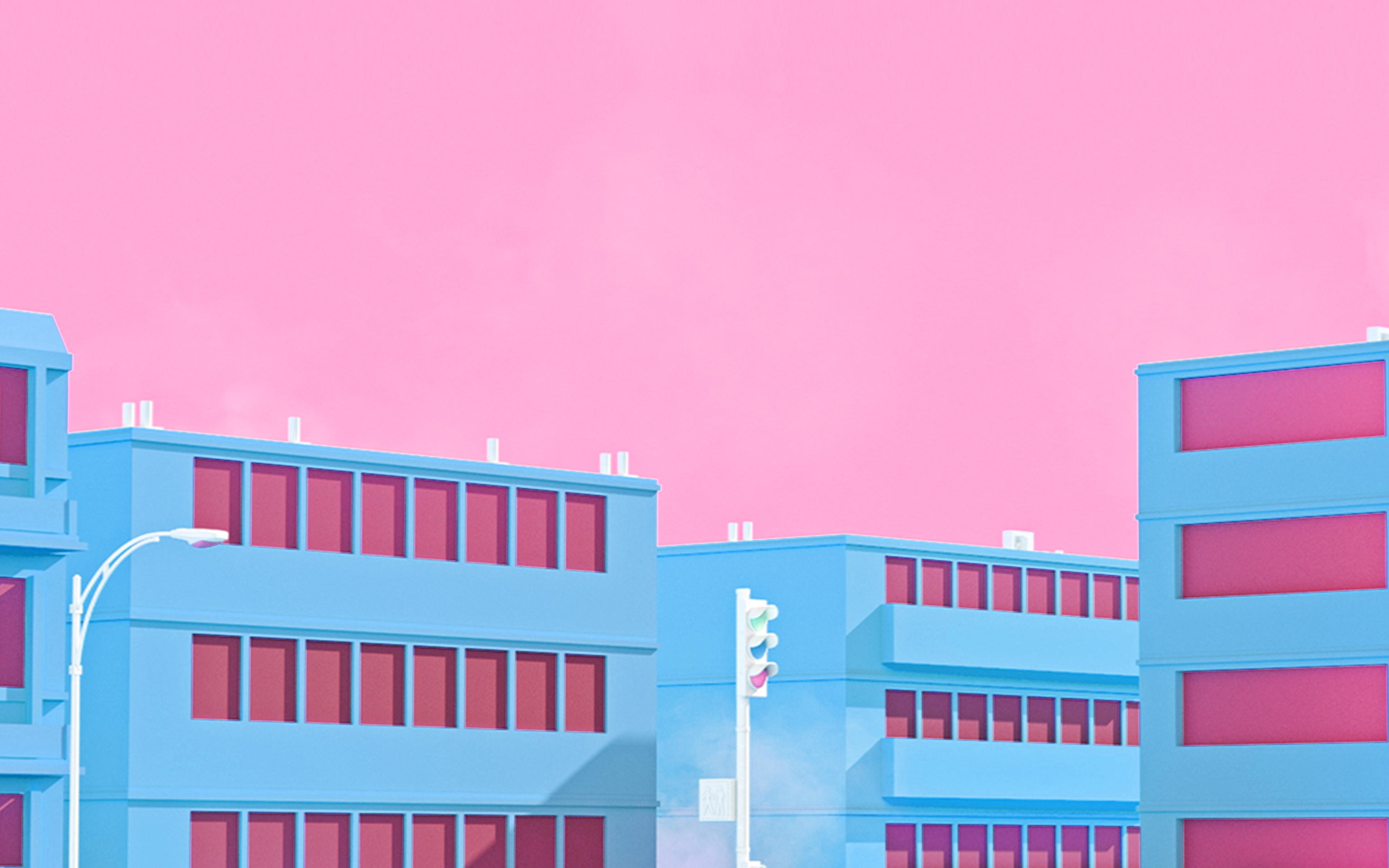 3840x2400 Pink And Blue Anime
