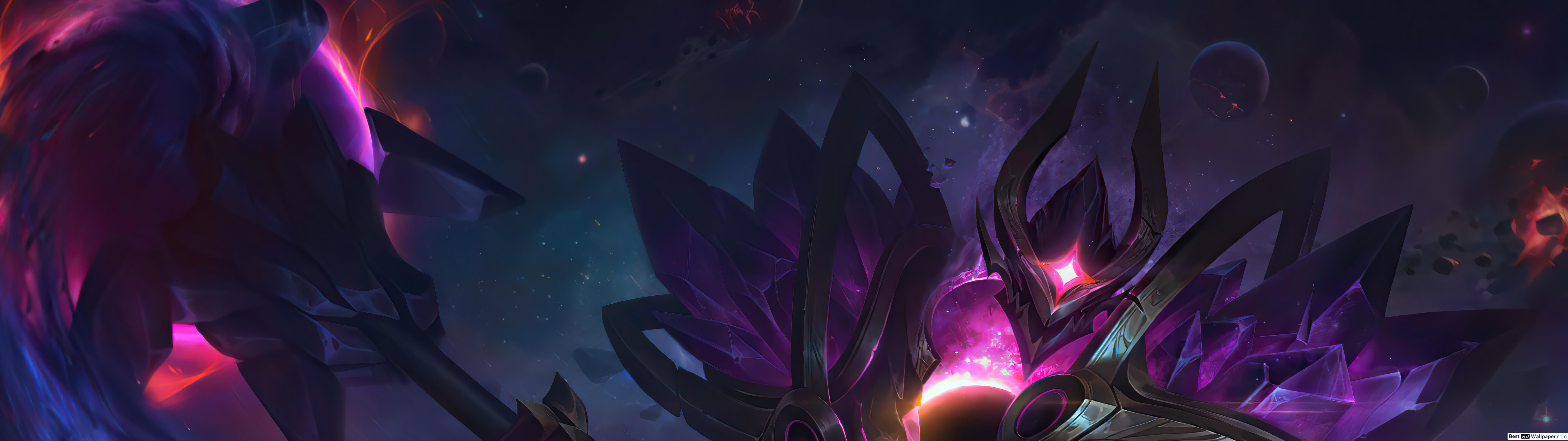 7108x1999 Dark Star 'Mordekaiser' Splash Art (8K) of Legends (LOL) تنزيل خلفية HD