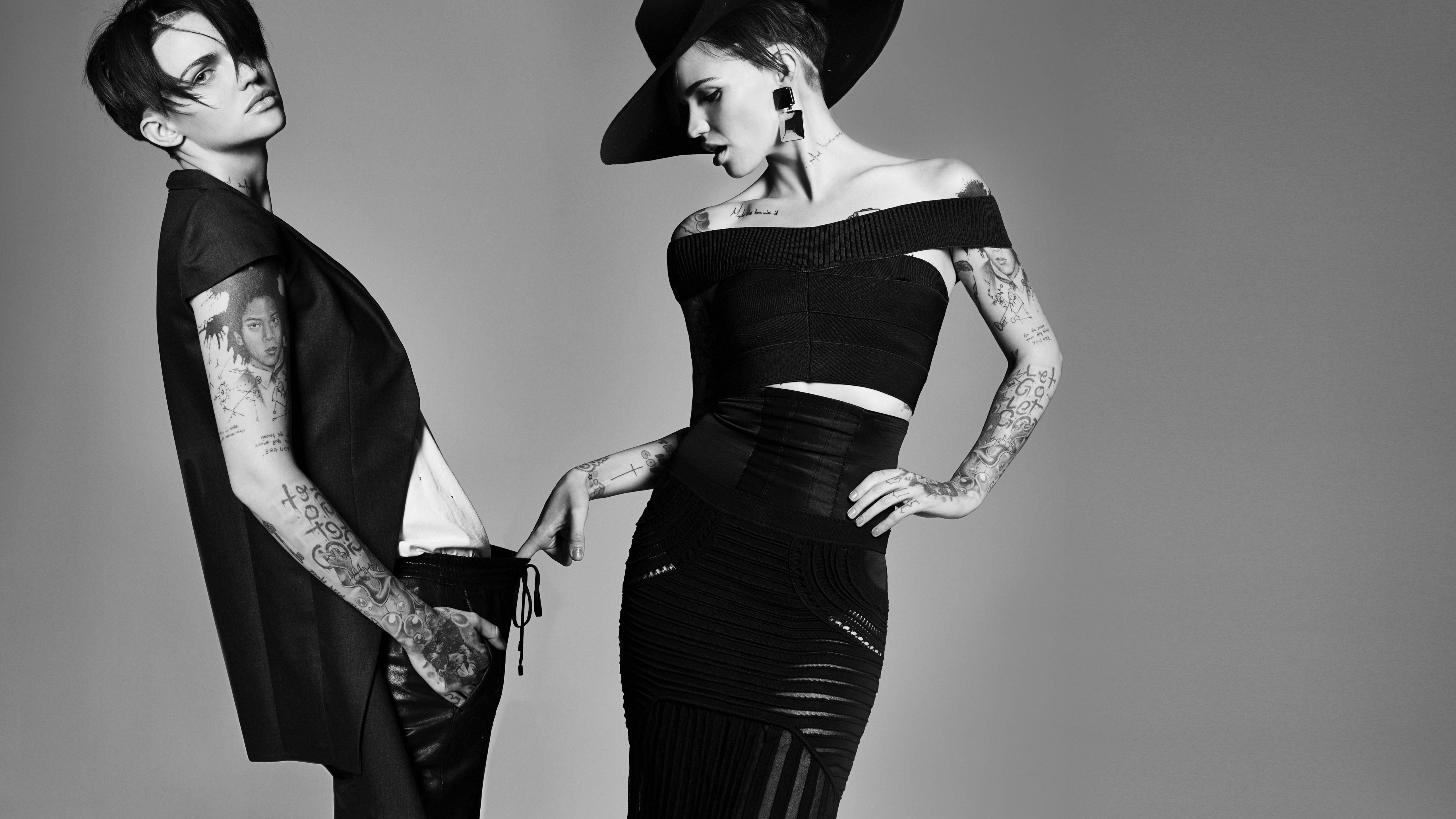 5120x2880 Wallpaper Ruby Rose, singer, DJ, TV presenter, model, Lesbian, Tattoo, Japanese style, Celebrities