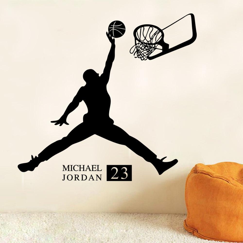 1000x1000 Sports Poster Basketball Wall Stickers NO.23 Michael Jordan slam dunk Wallpaper for Kids Room Wall Decoration Adesivo De Parede. wallpaper for kids. wallpaper for kids roomwallpaper for