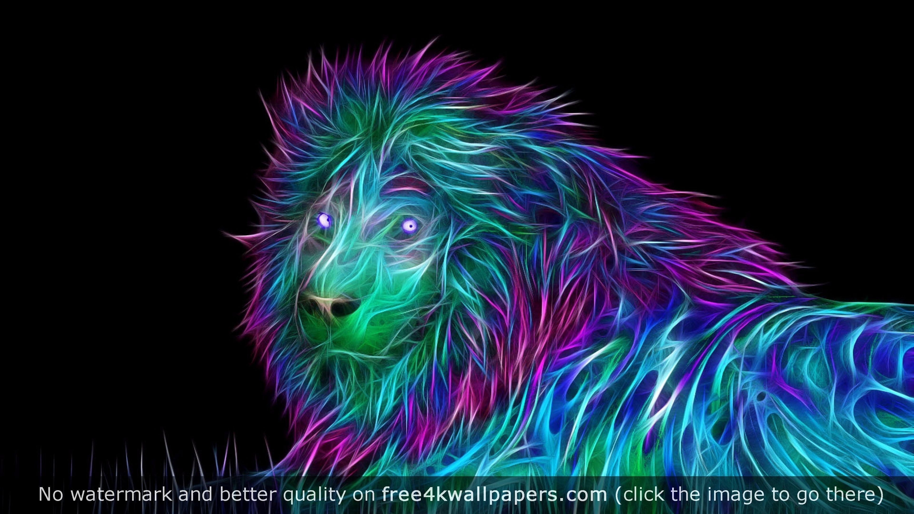 3840x2160 4K wallpaper. Abstract art wallpaper, Abstract lion, Abstract lion art