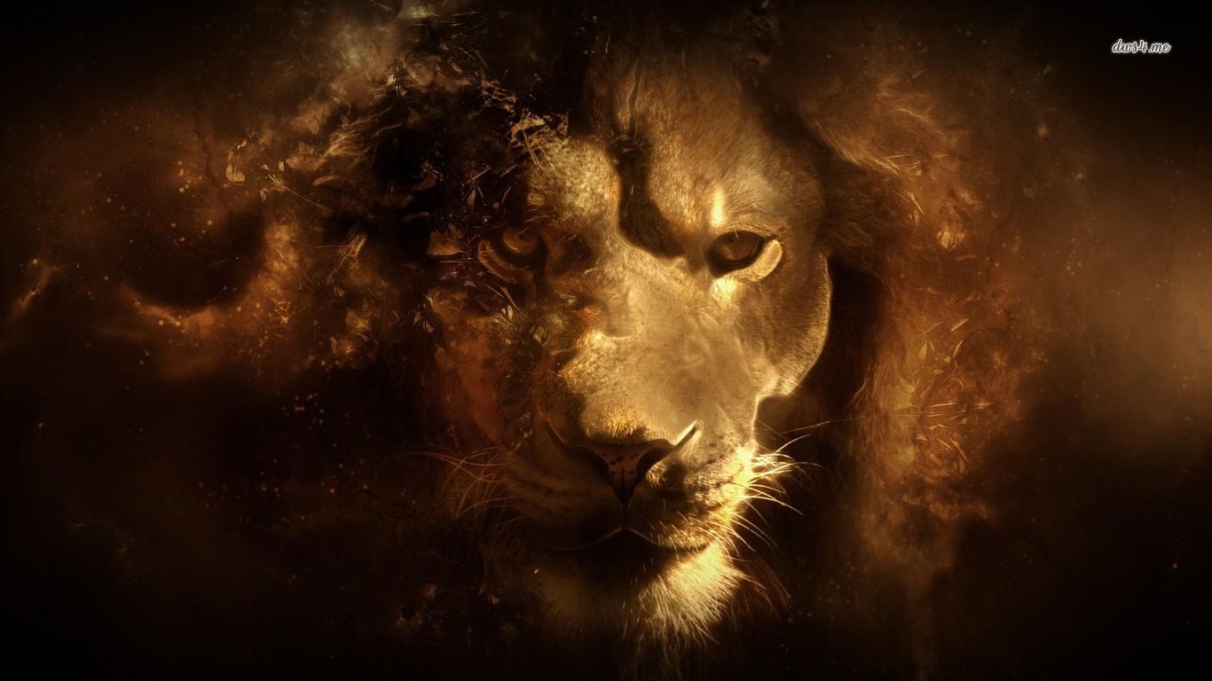 1366x768 Lion HD Art
