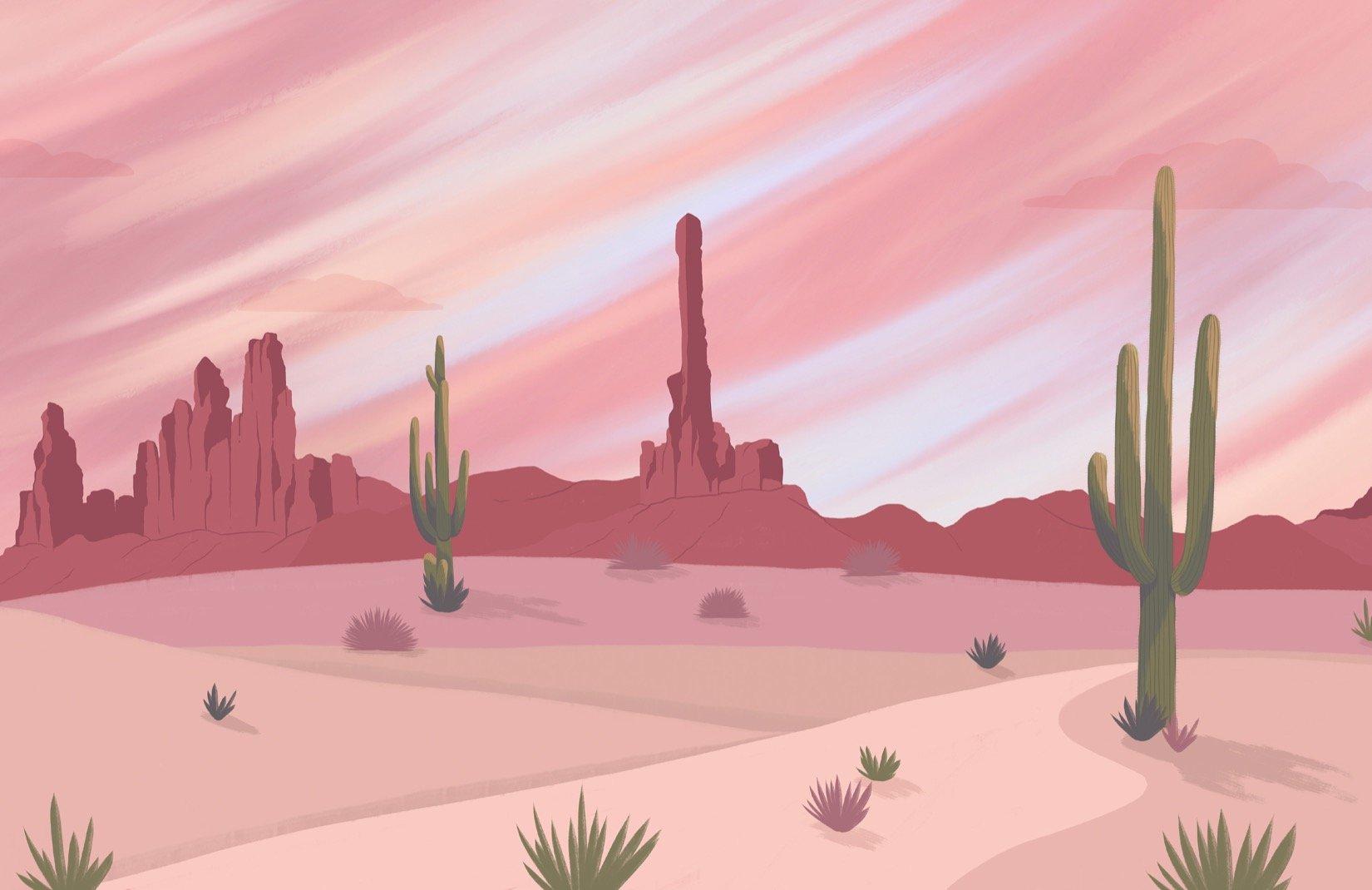 1650x1070 Cactus Desert Wallpaper. Wild West Design