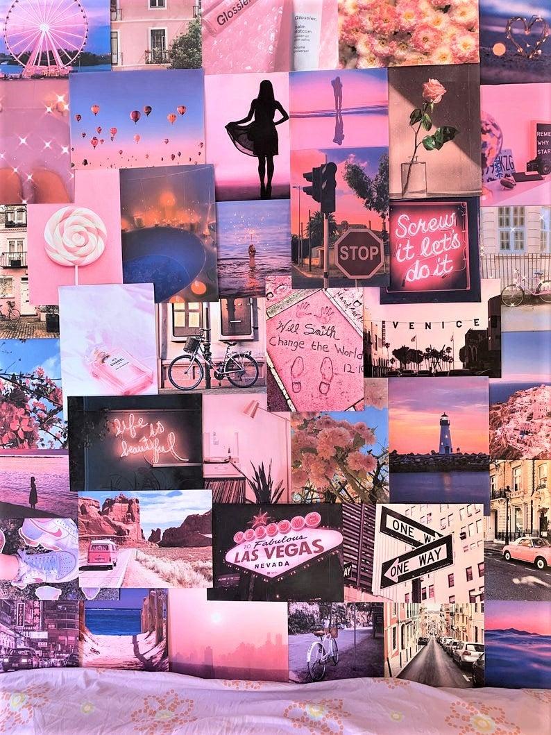 794x1059 Pink Aesthetic Pretty Retro Large Size Wall Collage Kit VSCO