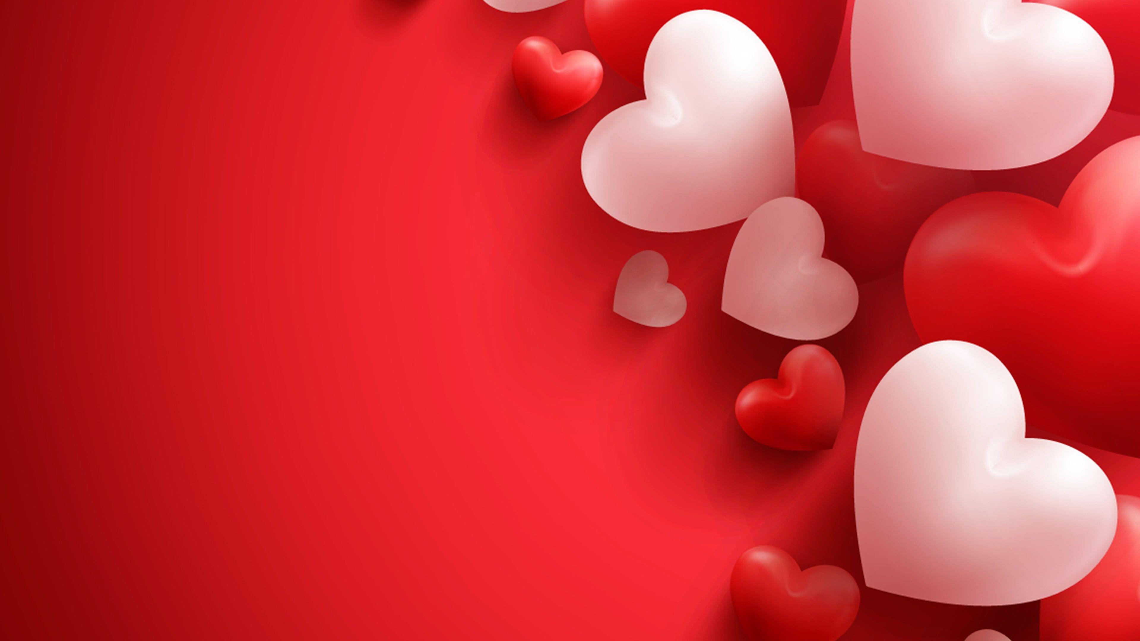 Red heart Wallpaper 4K Water Red background Love 2424