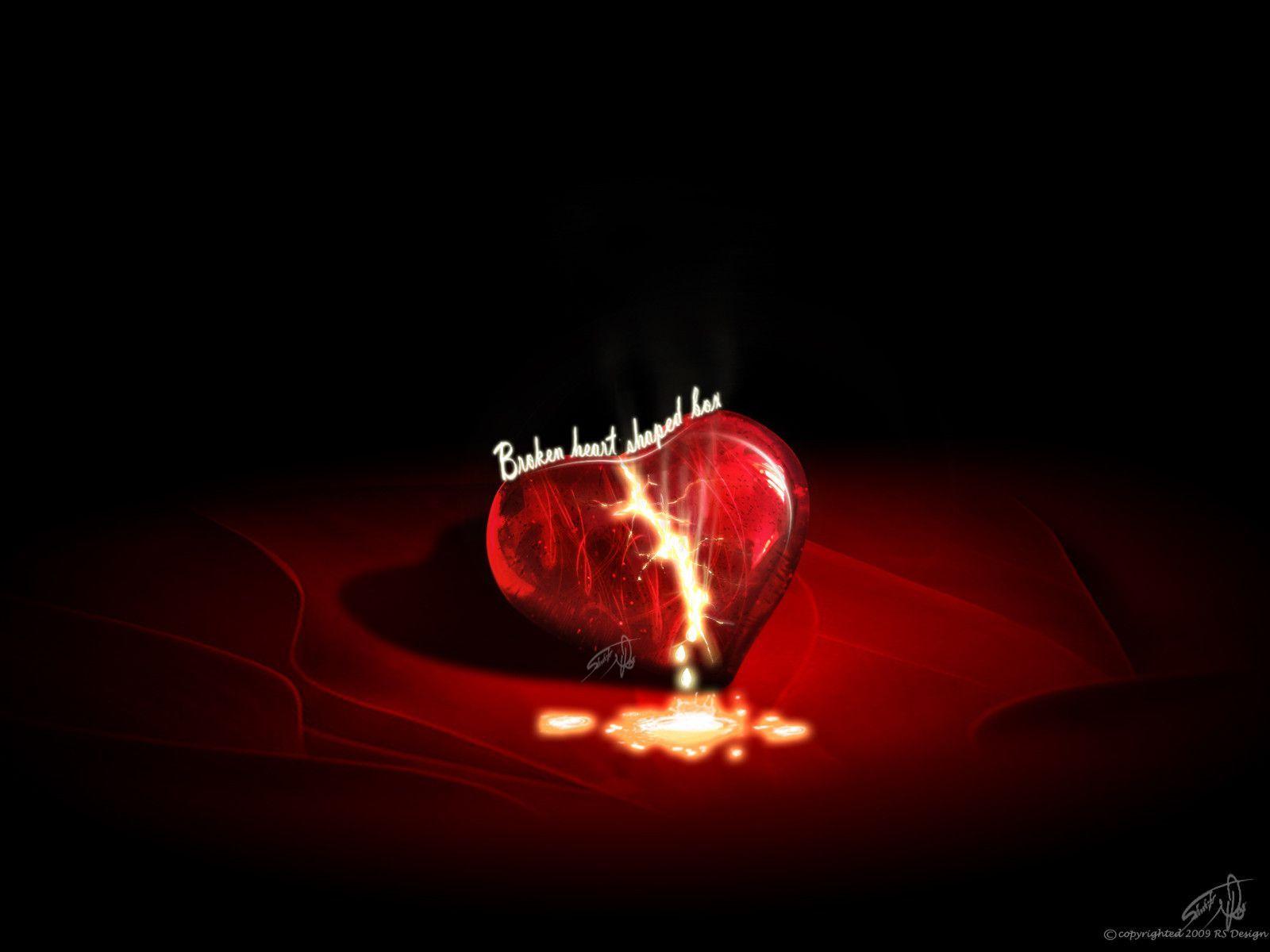1600x1200 Black Broken Heart Wallpaper Broken