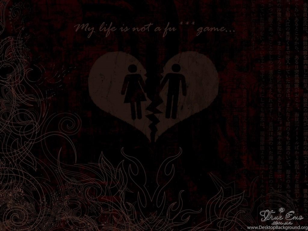 1024x768 Emo Broken Heart Wallpaper