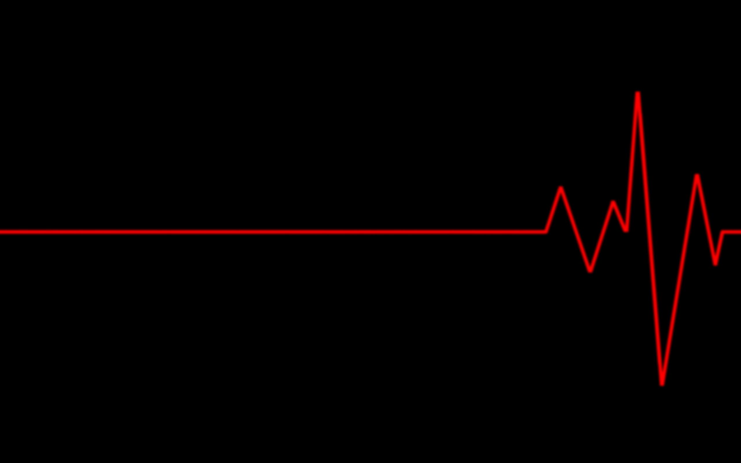 2560x1600 Black And Red Heart Beat Wallpaper