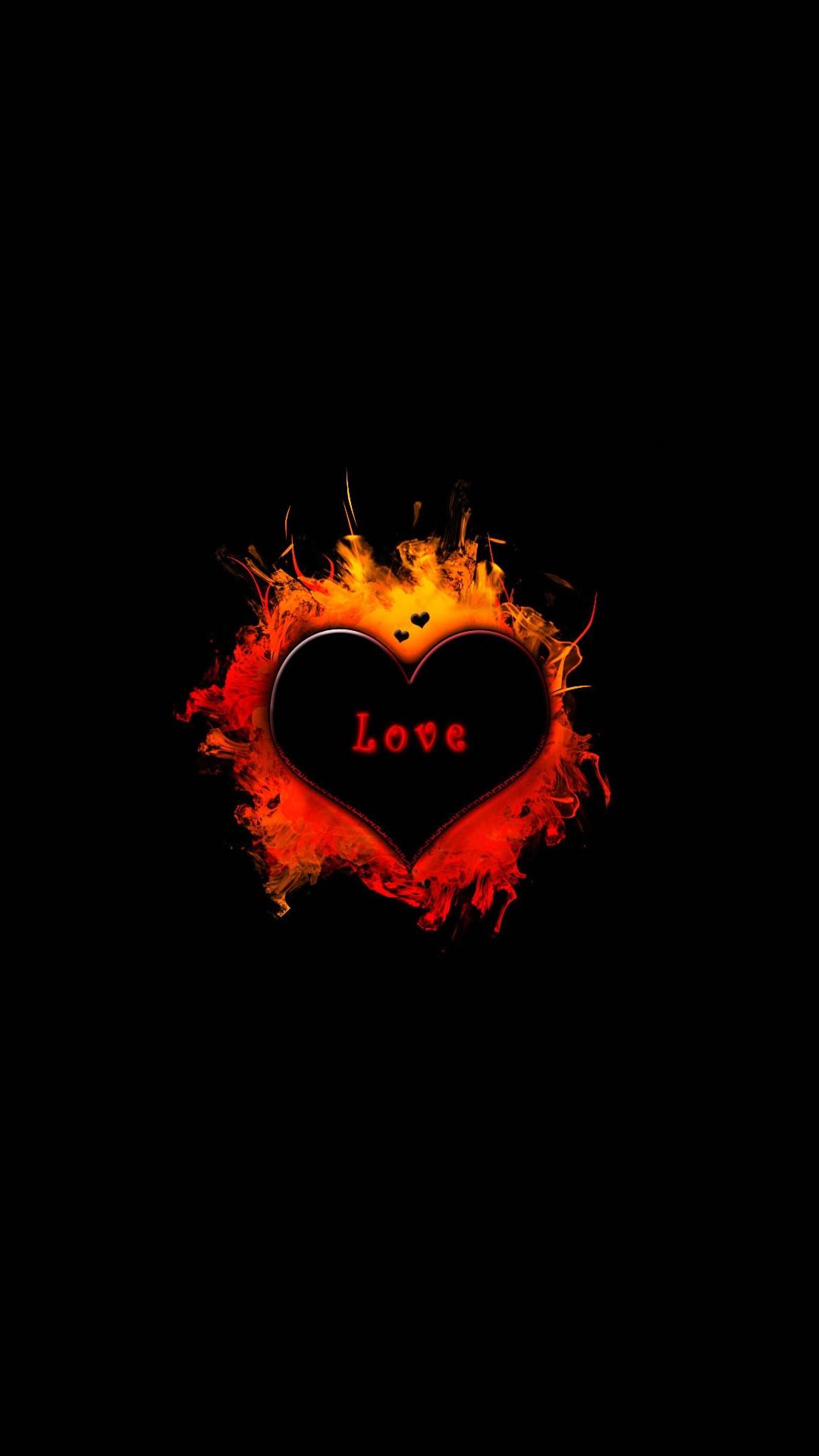 1080x1920 Cool Black Red Heart. wallpaper.sc SmartPhone
