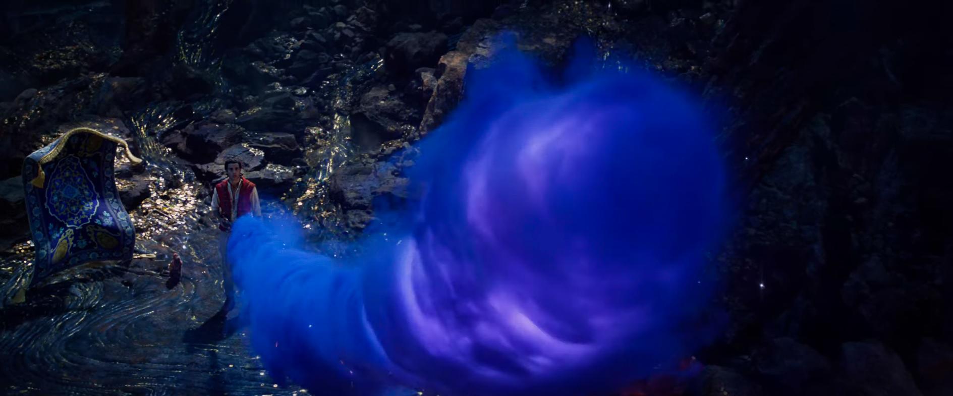 1889x785 Aladdin TV Spot and Photo: Will Smith's Blue Genie Looks. Decent?