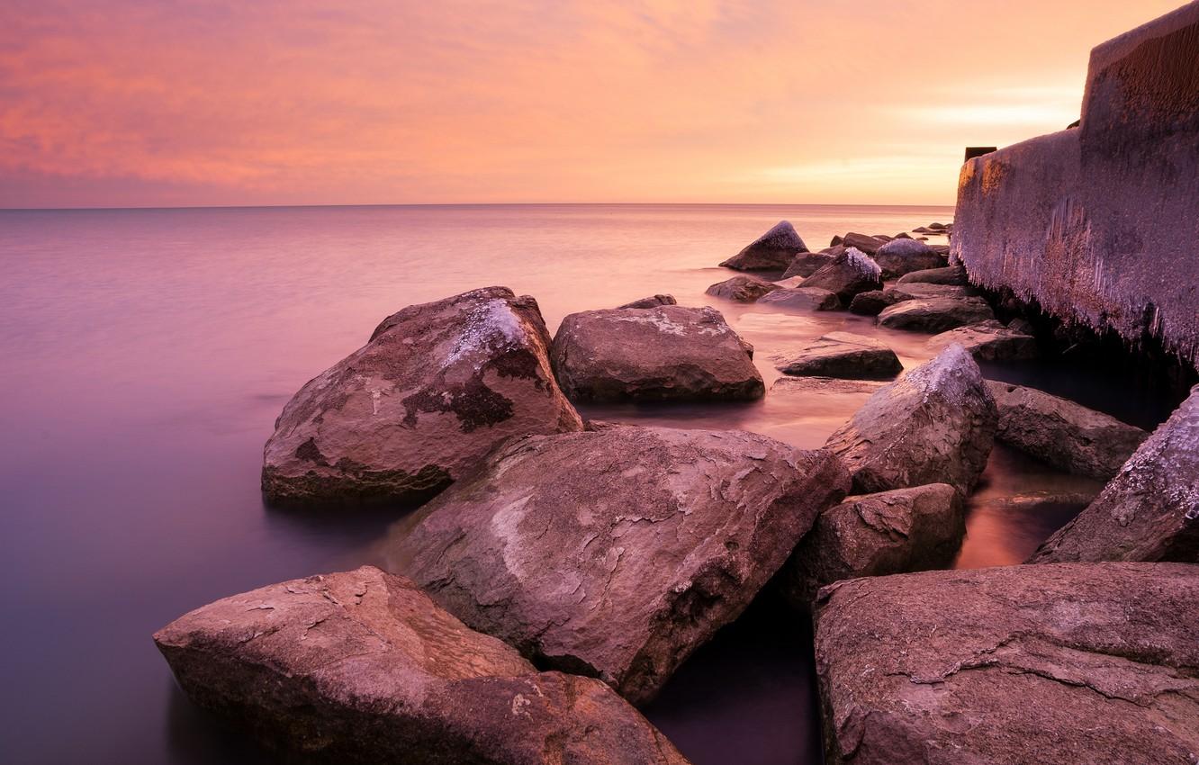 1332x850 Wallpaper water, lakes, sunrise, chicago, hyde park, michigan shore image for desktop, section природа