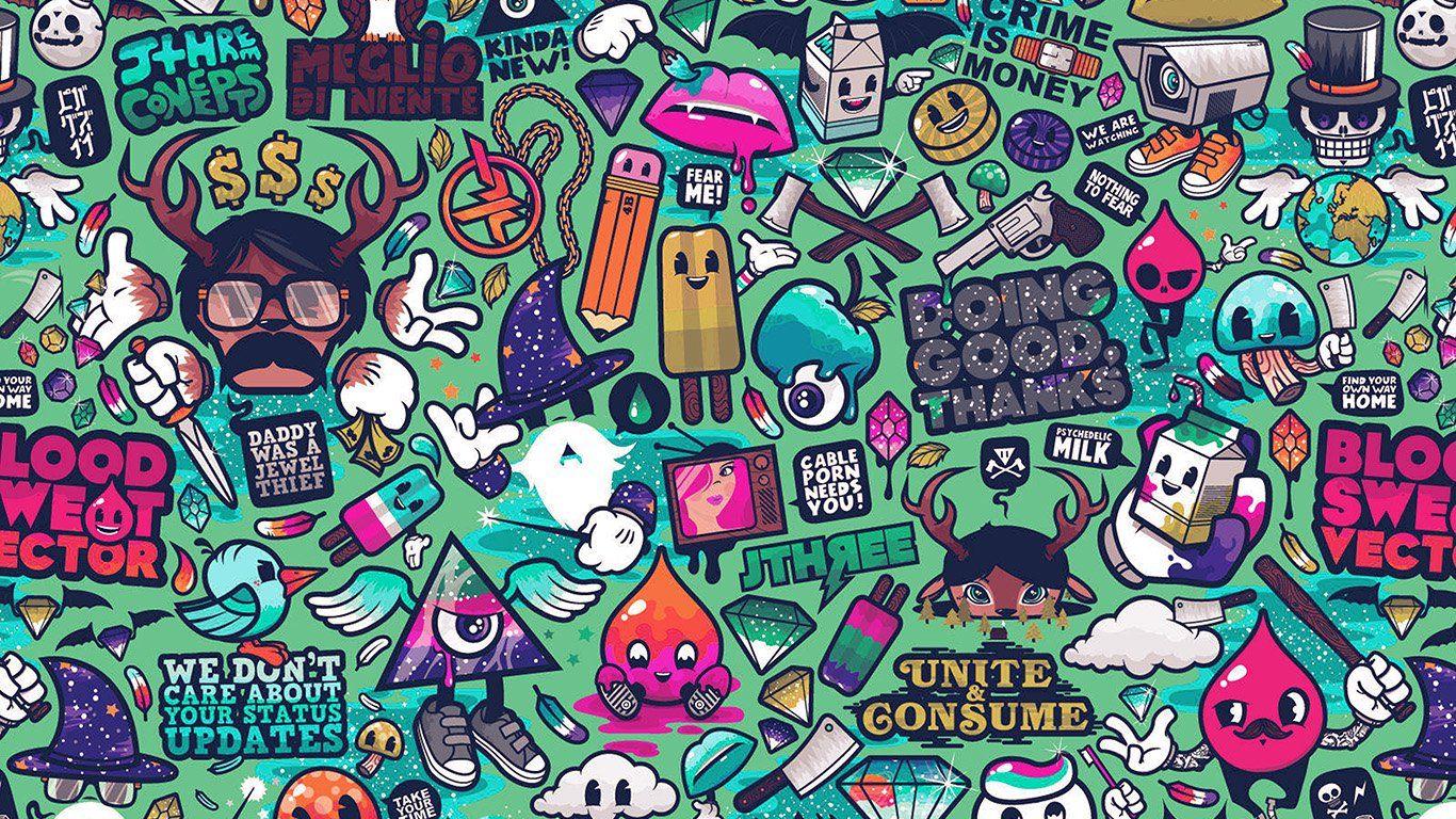 1366x768 Graffiti Laptop Wallpaper