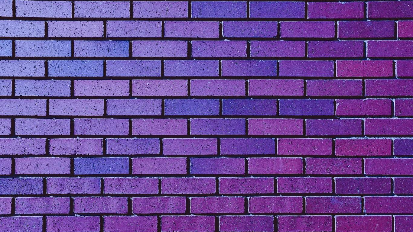 1366x768 Download 1366x768 Bricks, Purple Wall, Pattern Wallpaper for Laptop, Notebook