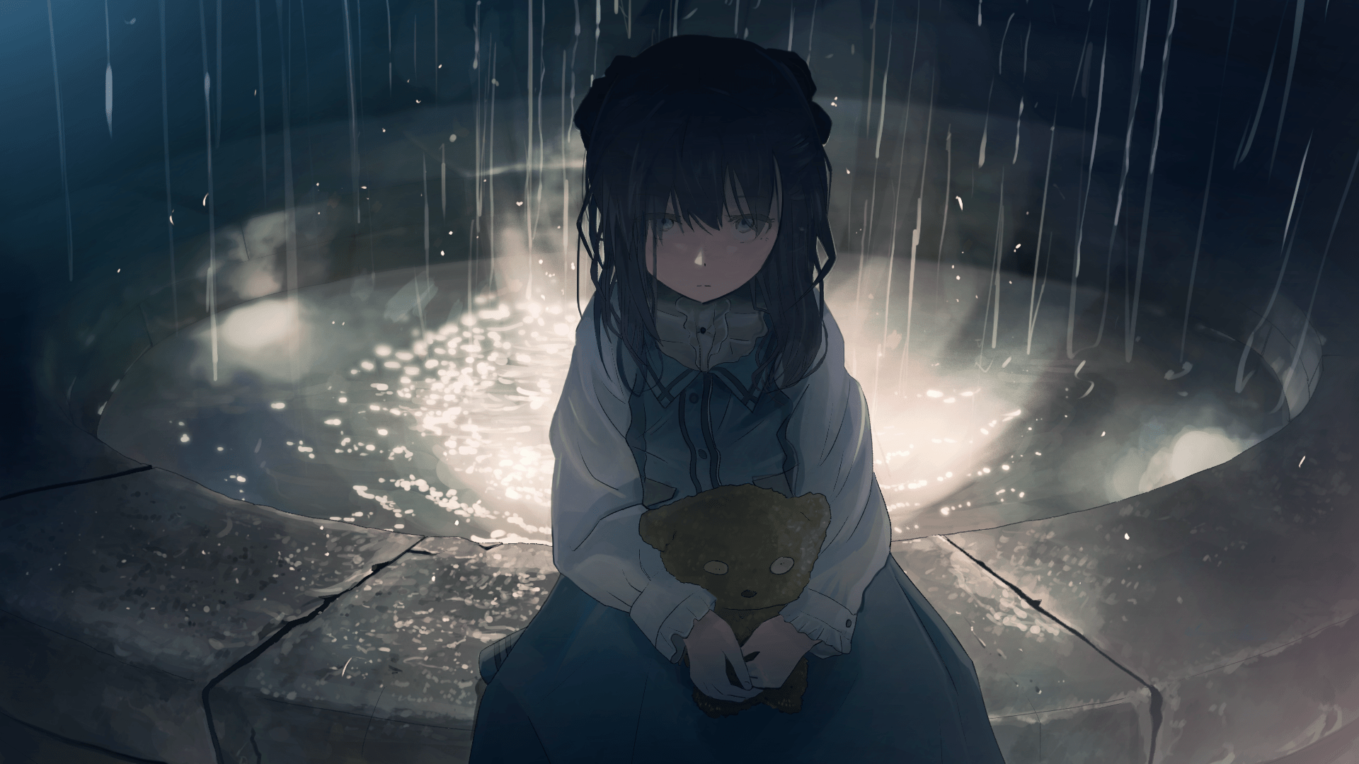 Lonely Anime Boy Raining On A Swing GIF  GIFDBcom
