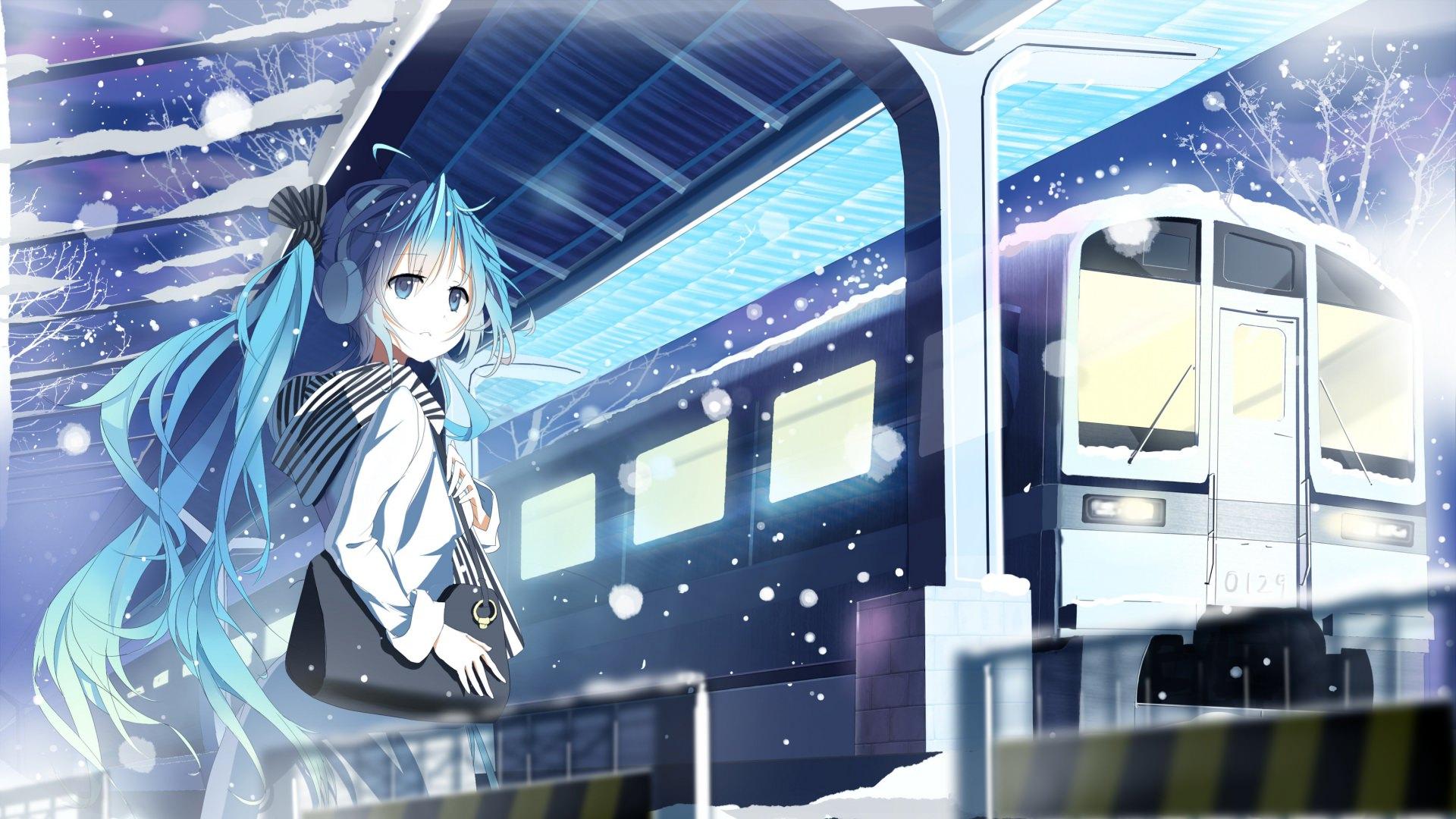 1920x1080 Rain Alone Anime Girl Wallpaper