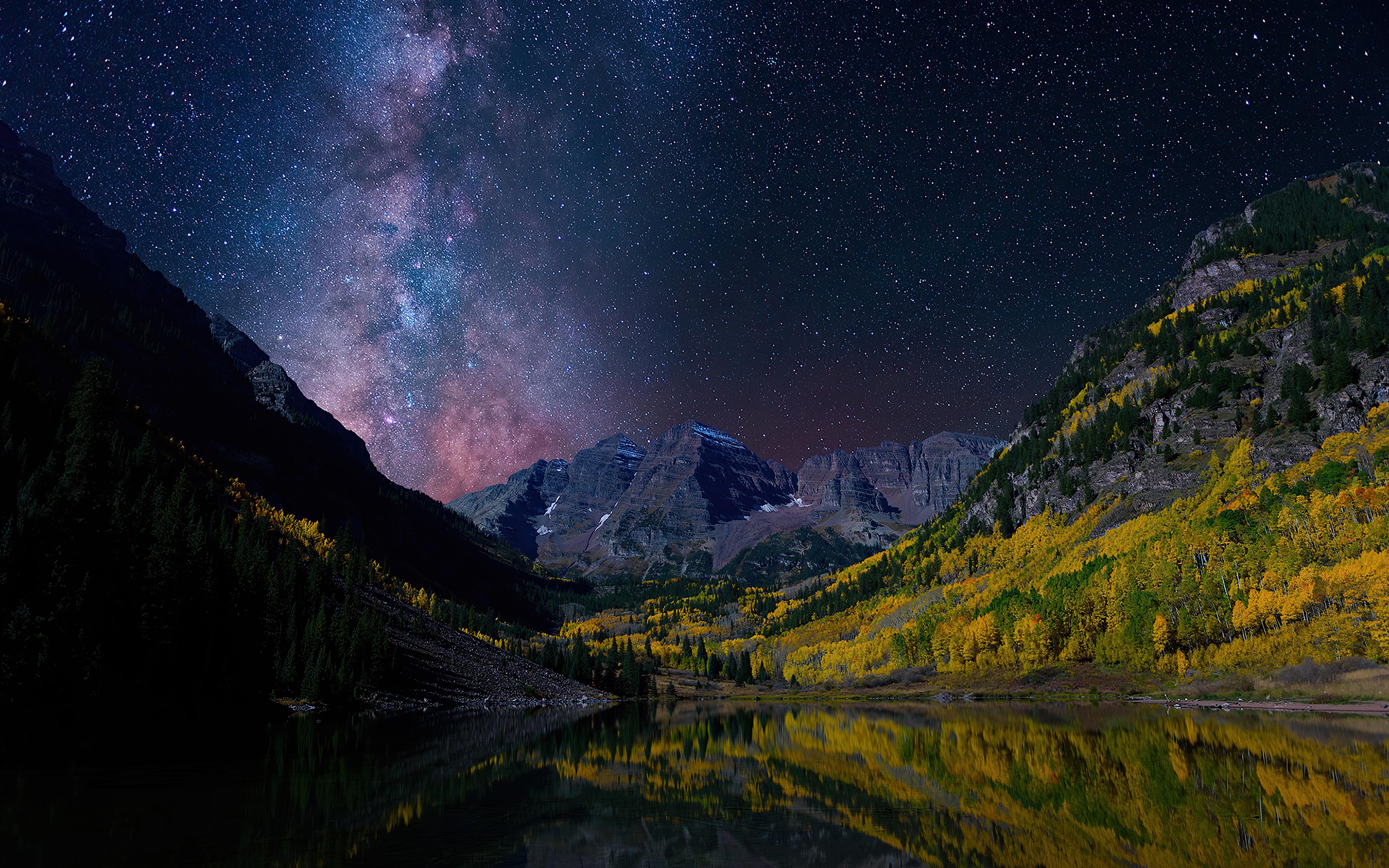 3840x2400 Milky Way On Starry Night Landscape 4k 4k HD 4k Wallpaper, Image, Background, Photo and Picture