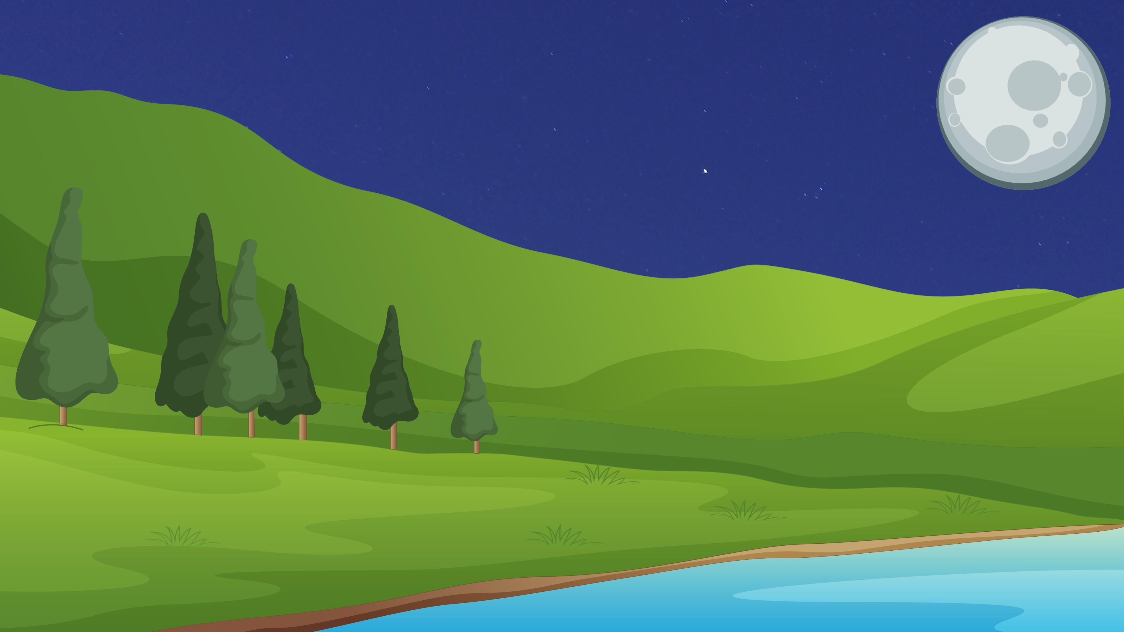 3840x2160 Flat Night Landscape 4k Wallpaper By Charlie Henson Design 4k