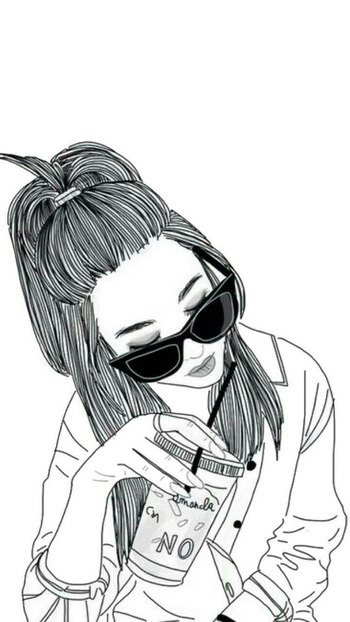 720x1280 Black And White Cartoon Wallpaper