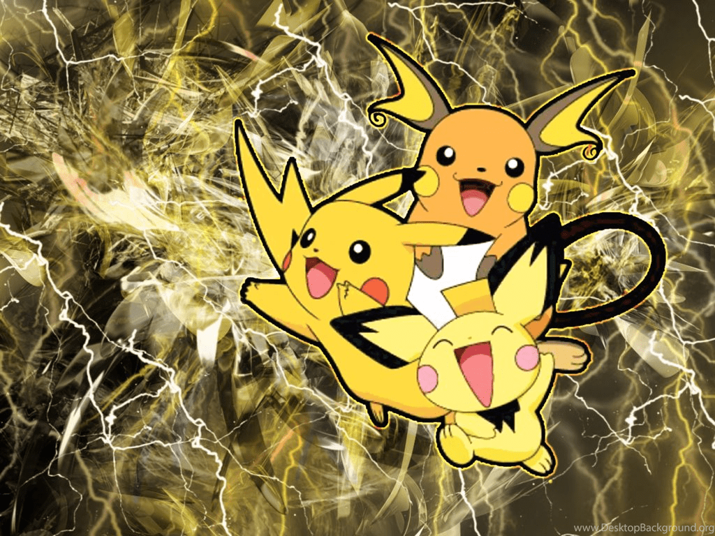 1024x768 Pichu Pikachu Raichu (free Wallpaper) By Inoune Desktop Background