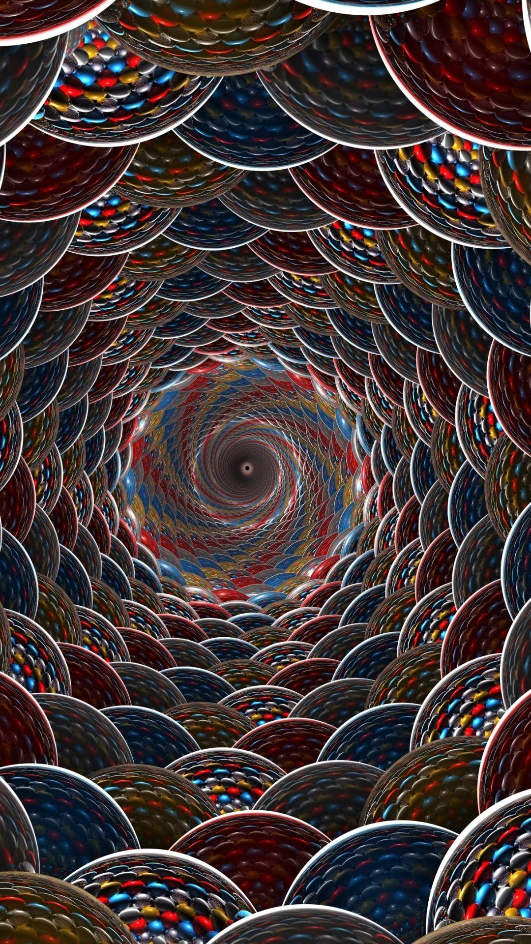 1080x1920 Abstract 3D Blue Red Colors Colorful Circle Sphere Swirl Mobile Wallpaperd wallpaper iphone, 3D wallpaper for mobile, Colorful circles wallpaper