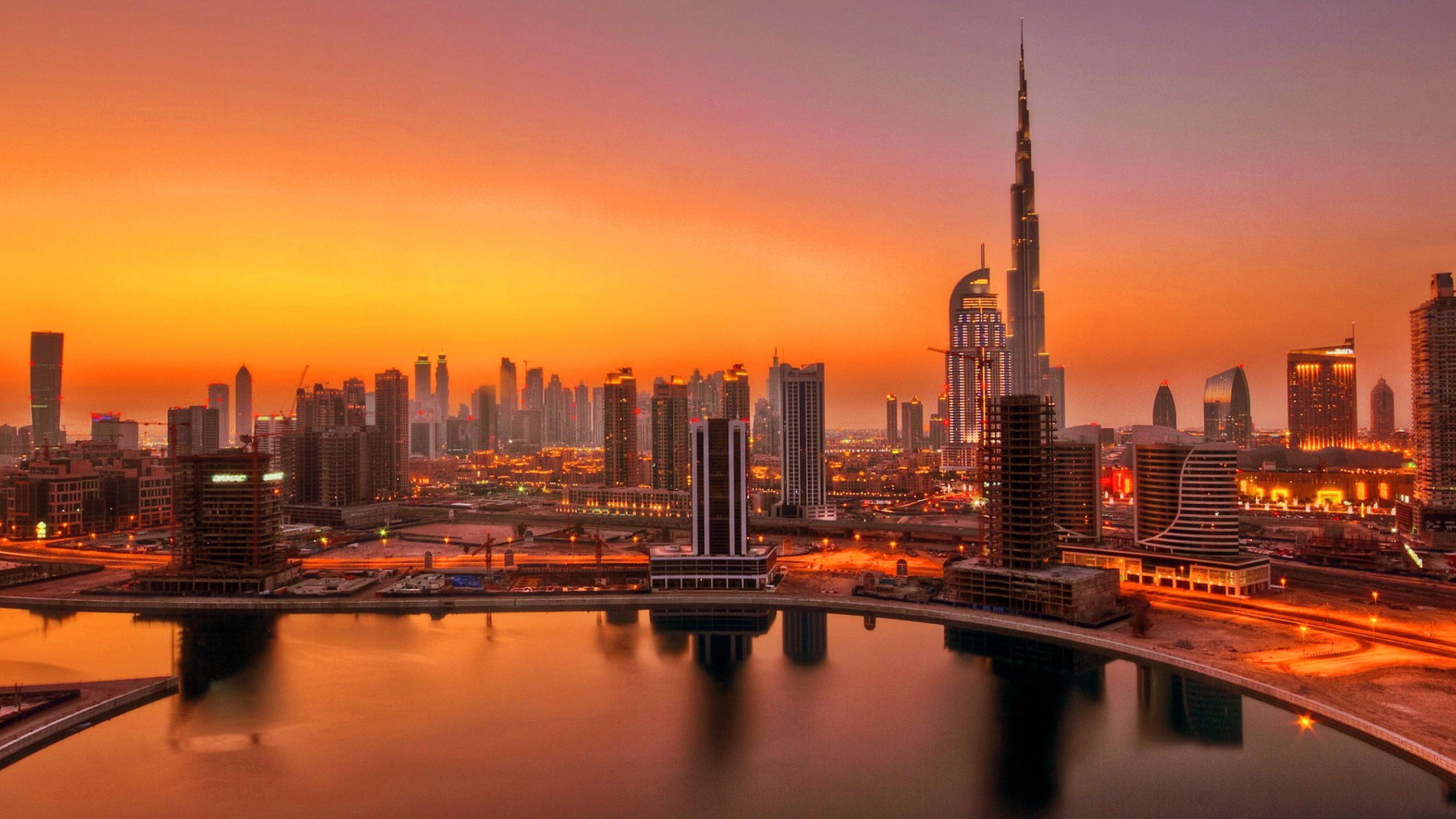 3840x2160 UAE Dubai Skyscrapers In Sunset Wallpaper. Wallpaper Studio 10