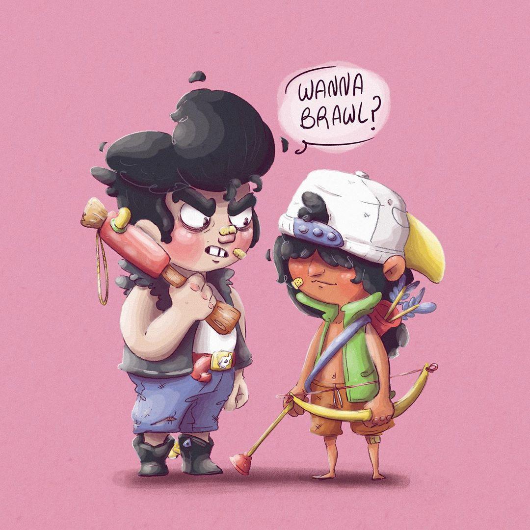 1080x1080 KandiAndi on Instagram: “Los pequeños Bull y Bo. .. #brawlstars #brawler # brawl #kids #toy #bo #bull #superc. Brawl stars bo, Brawl stars fanart, Star character